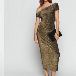 Reformation Jamen Dress in Gold